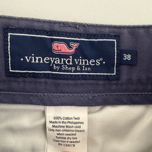 Vineyard Vines Mens Club Shorts 38 Burgee Flag Chino Navy Embroidered Coastal - Picture 10 of 11
